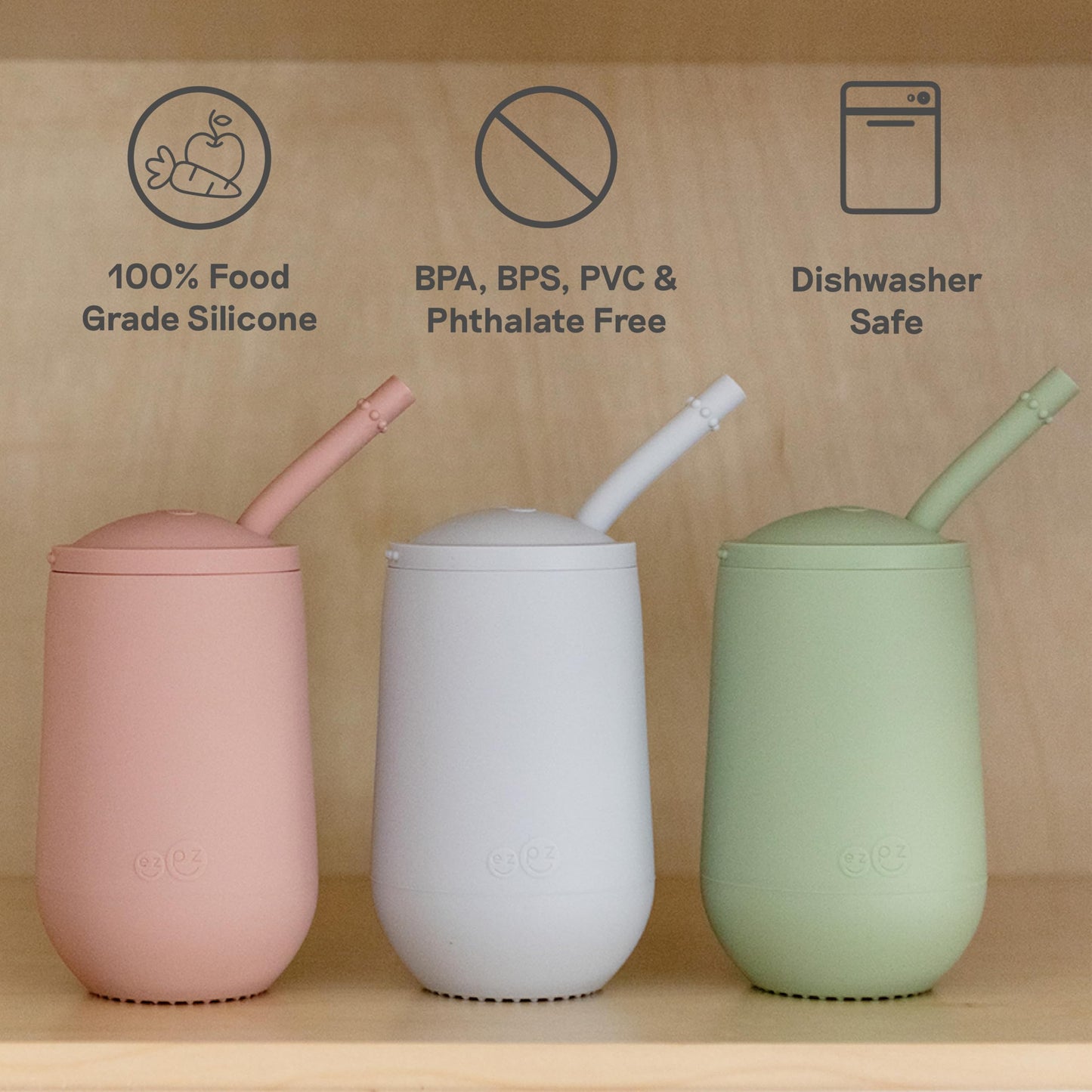EZPZ Vaso Con Popote Niños y Preescolares de Mas de 24 Meses. (Coral)
