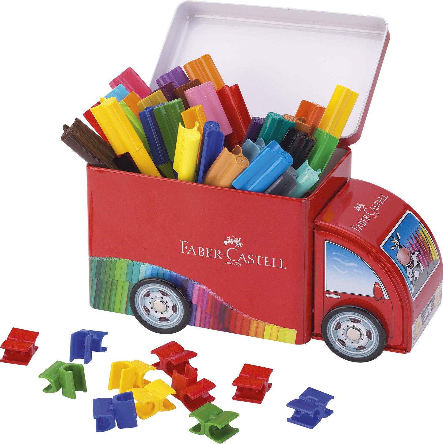 Faber-Castell - Plumones Faber Castell Camion de Metal con 33 Plumones