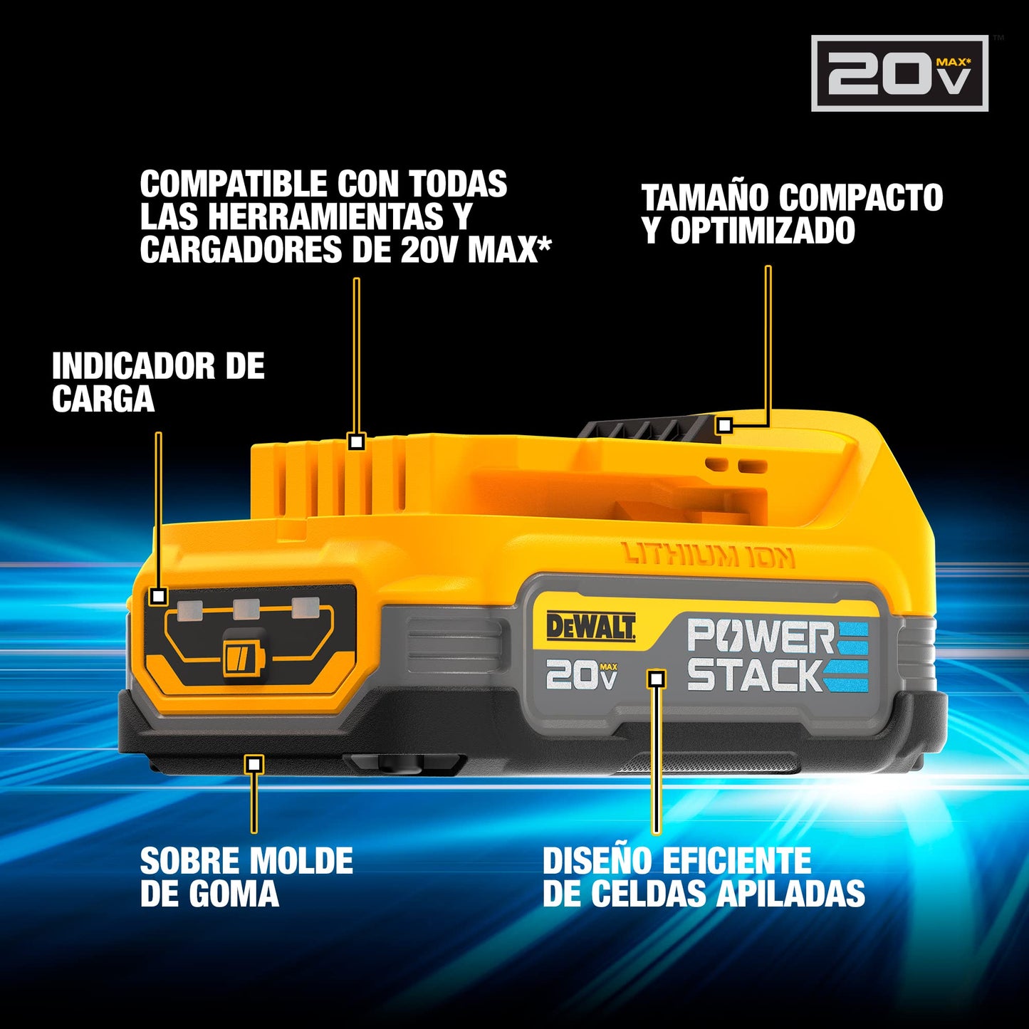 DEWALT Kit Taladro/Atornillador de 1/2 Pulgadas (13mm) y Atornillador de Impacto de 1/4 Pulgadas (6.35mm) 20V MAX* POWERSTACK DCK276D1E1