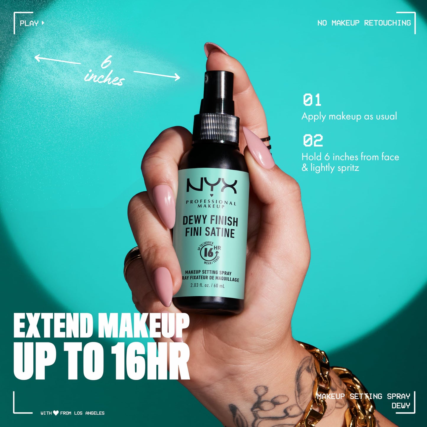 Fijador de Maquillaje NYX Professional Makeup Dewy Finish 60ml