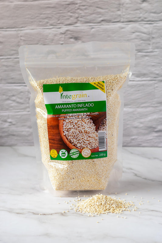 Amaranto Inflado 100% Natural Libre de Gluten y GMO's de Grano Entero
