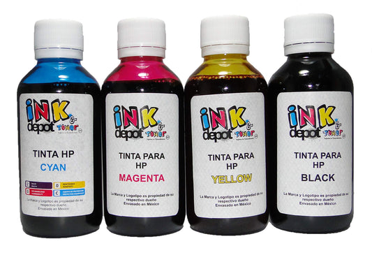 Juego de Tintas INK Depot Compatibles HP Recarga GT51 GT52 GT53