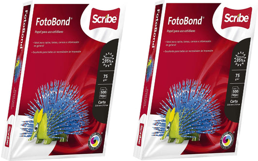 Papel Uso Cotidiano Scribe Blancura 95% Paquete de 500 Hojas