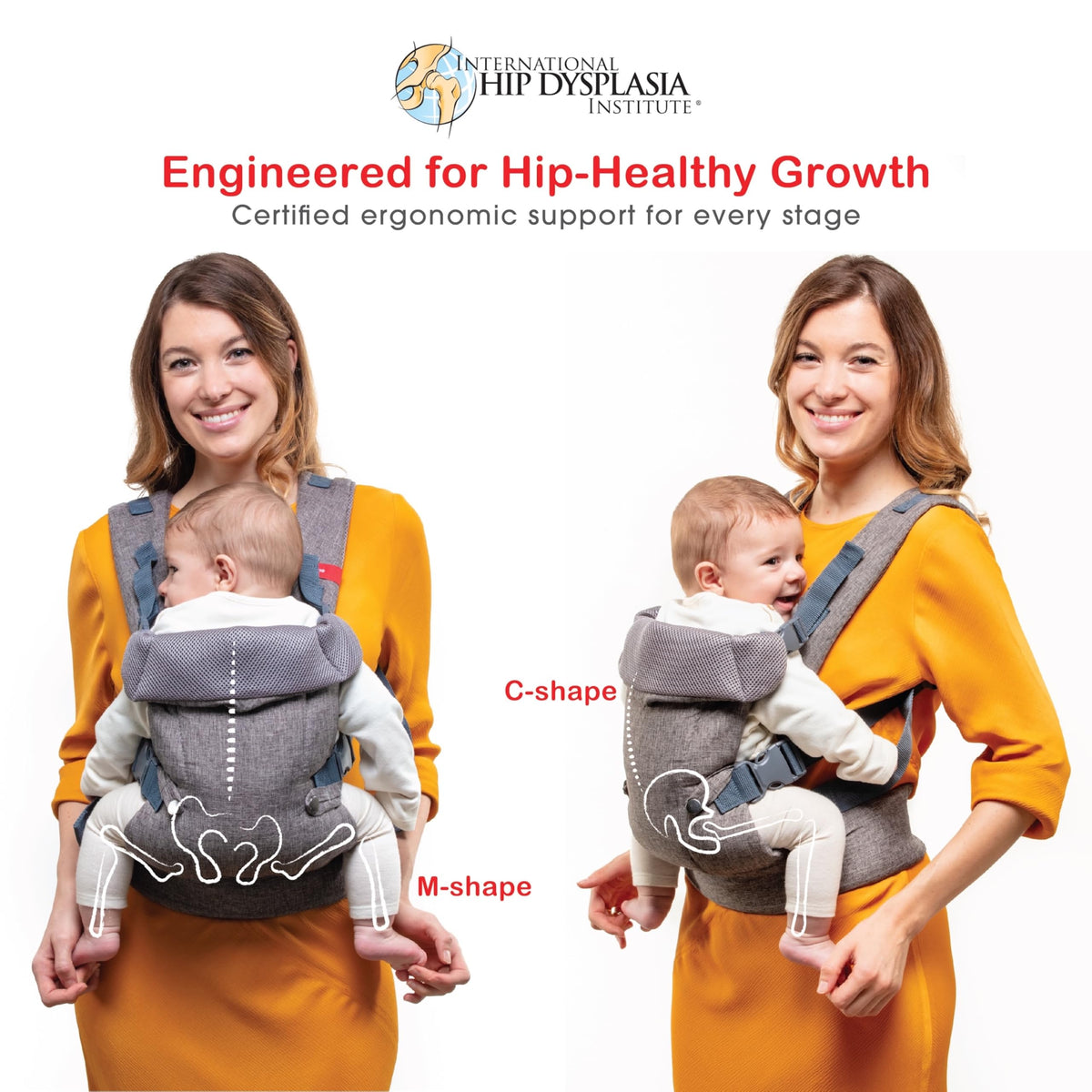 YOU+ME Portabebés 4 en 1 para recién nacidos y niños pequeños – Portabebés para todas las posiciones, portabebés de transporte delantero y trasero, incluye babero bandana 2 en 1 – Portabebés para 4-14 kg (malla negra)