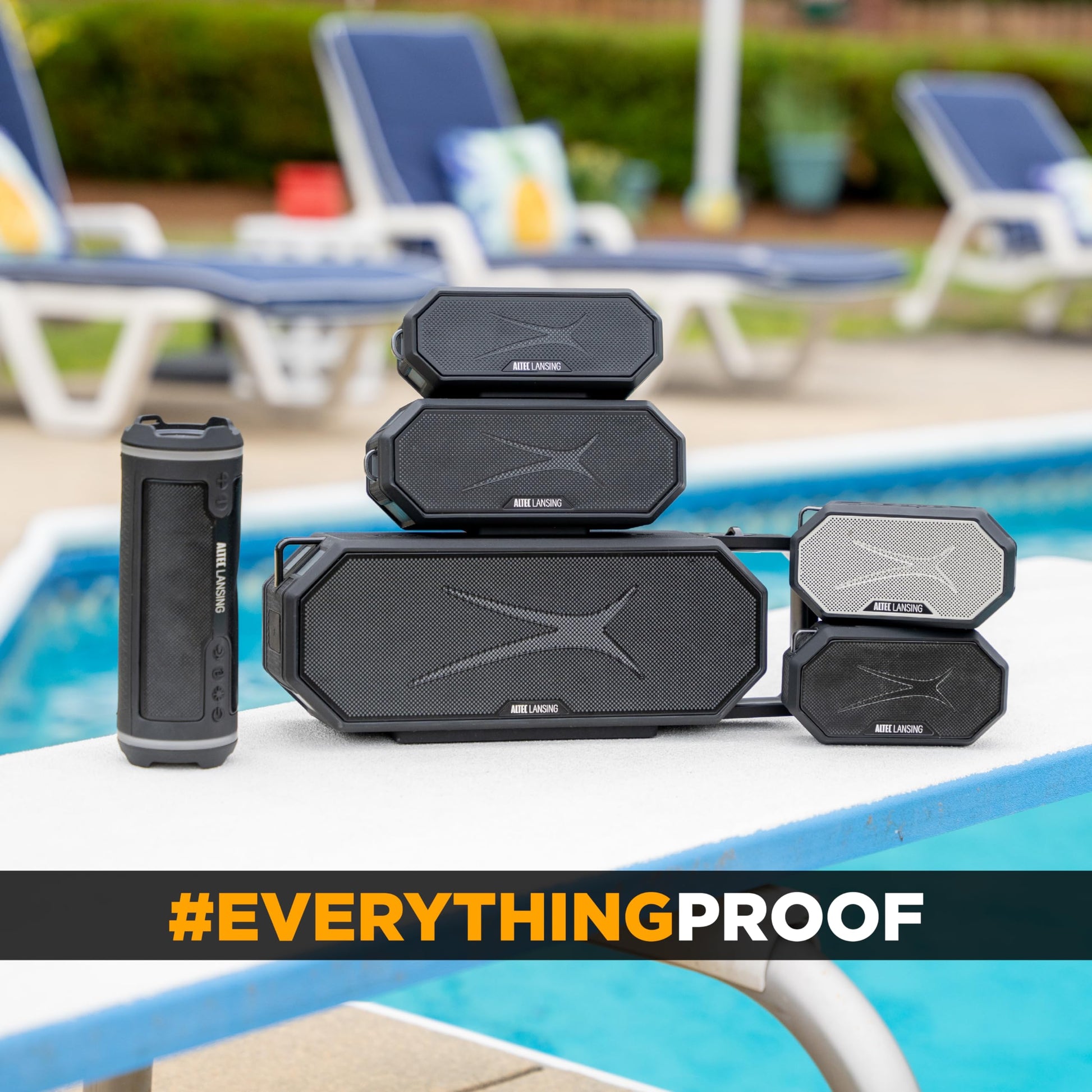 Altec Lansing - Altavoz Bluetooth portátil HYDRAMINI 2.0, IP67 impermeable, altavoz portátil, tiempo de reproducción de 12 horas, emparejamiento inalámbrico, carga rápida USB-C, Bluetooth magnético,