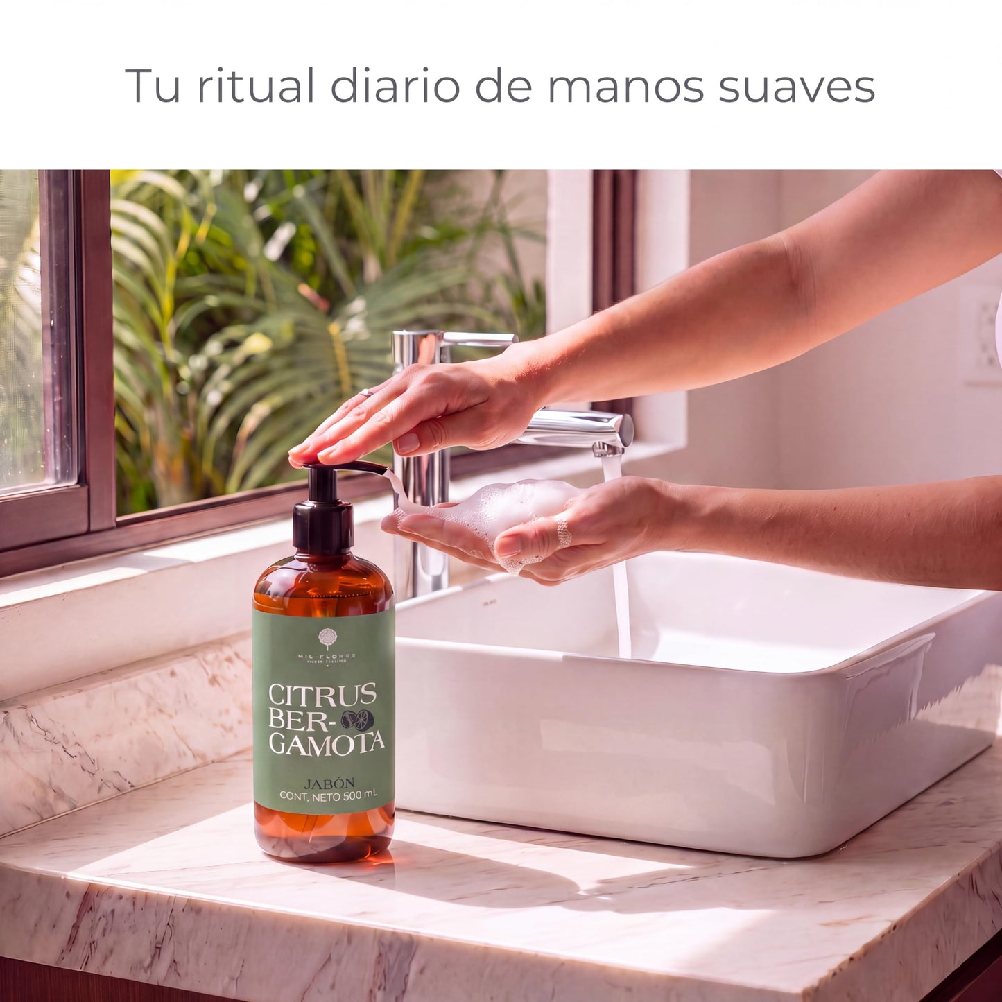 Mil Flores — Jabón Líquido Premium para Manos 500 ml CITRUS BERGAMOTA | Ritual de Aromaterapia | Hidrata y Cuida la Piel | Esencias 100% Naturales