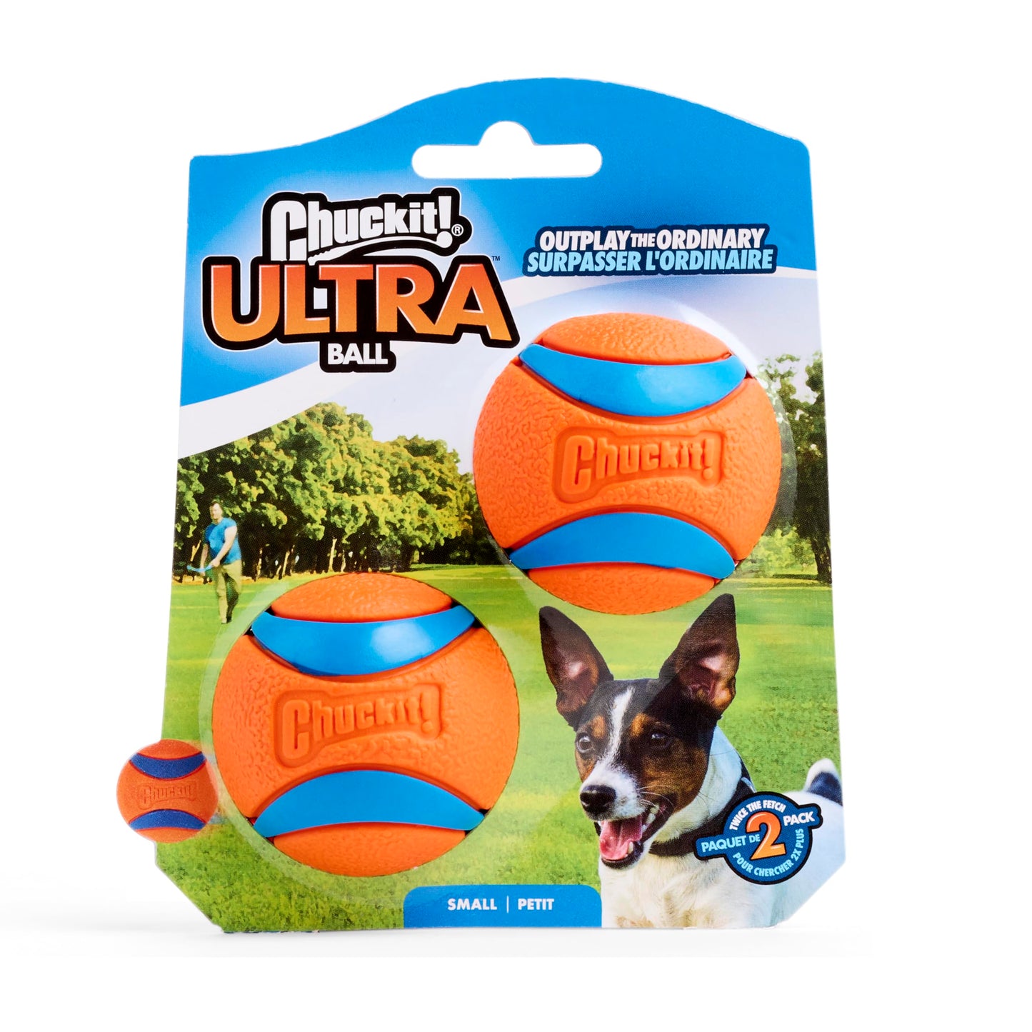 Chuckit! DO817020 Pelota Ultra, talla chica, 2 Piezas, Colores Surtidos