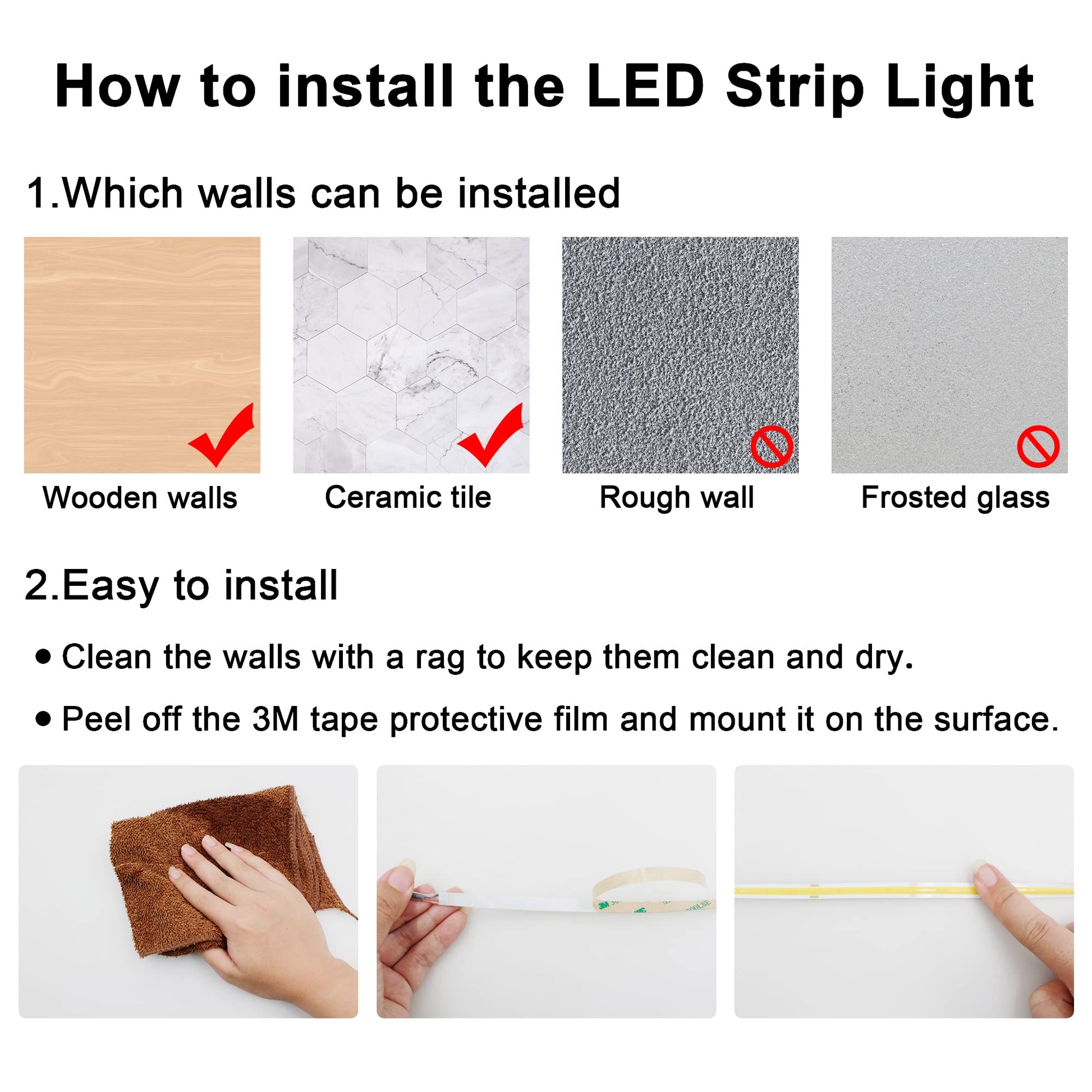 AXMOTUT COB - Tira de luces LED de color blanco cálido, tiras LED de alto brillo con 2400 LED, control remoto RF y fuente de alimentación UL, luces LED regulables de 3000 K para recámara, cocina,