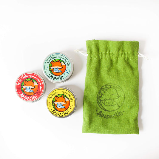 Kit de Bálsamos Apapacho 30g Felicidad, paquete de 3