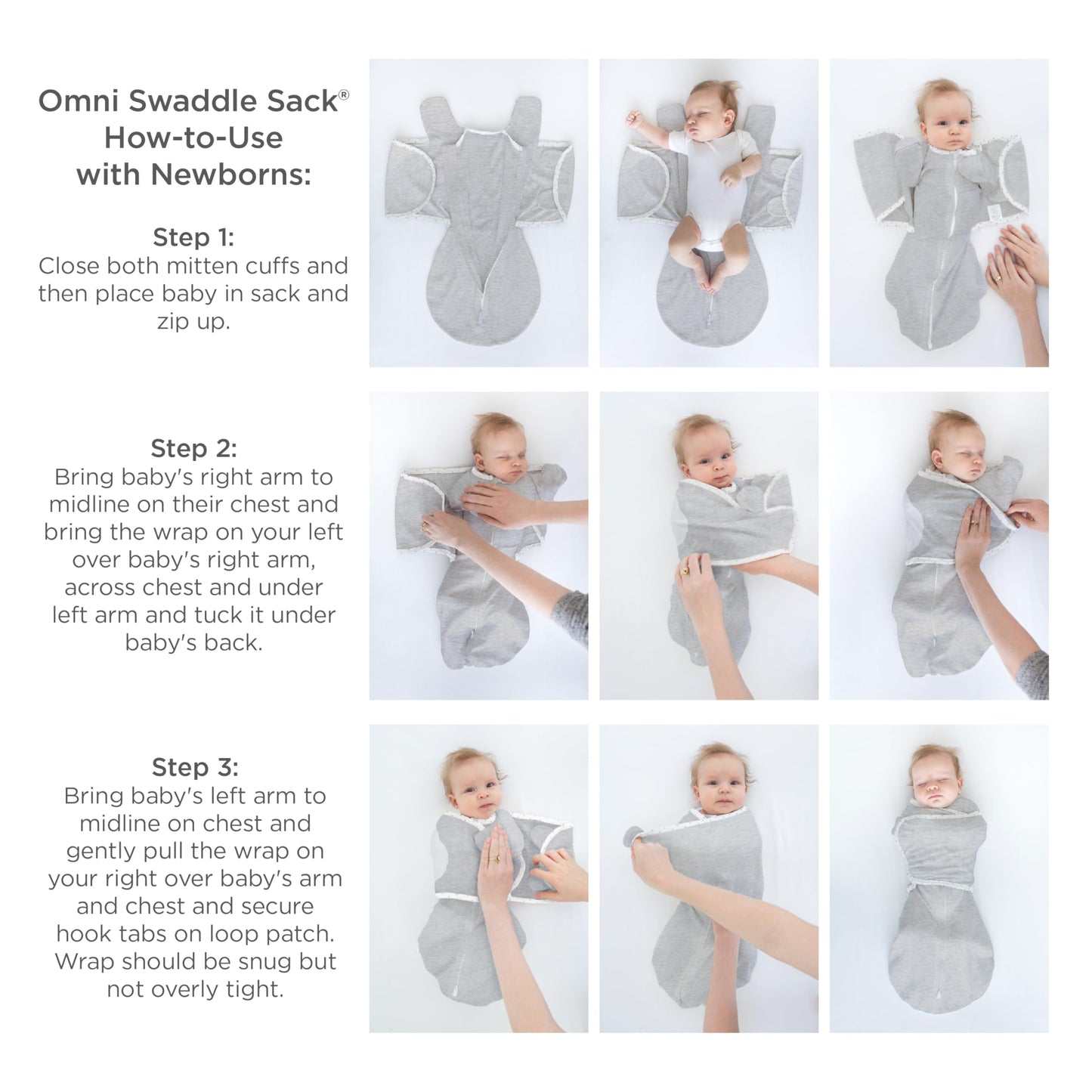 SwaddleDesigns - Saco de dormir Omni de 6 vías para recién nacido, más opciones para calmar el reflejo de sobresaltar, mejora el sueño, saco de dormir para bebé de fácil transición, pequeño, 0-3
