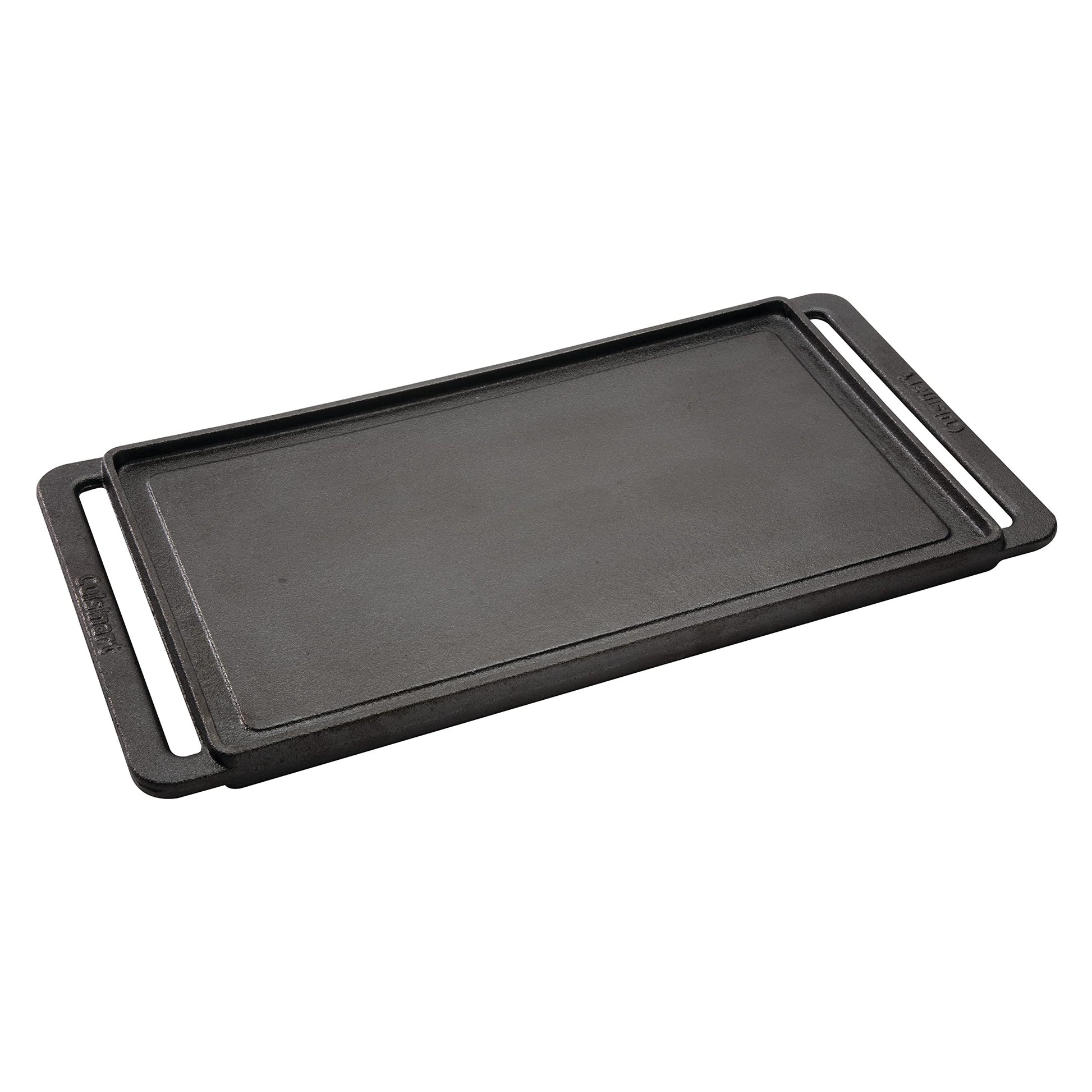 Cuisinart CCP-2000 - Plancha reversible de hierro fundido, parrilla acanalada y plancha plana lisa
