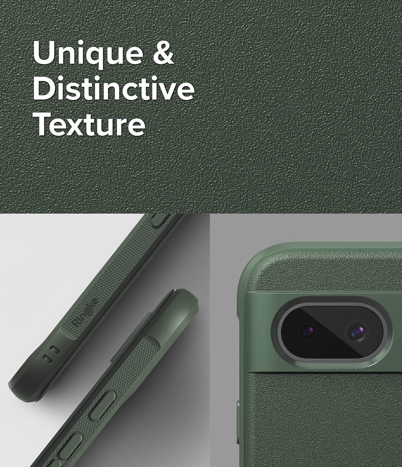 Funda TPU Antideslizante Ringke Onyx Dark Green Compatible con Google Pixel 8a Anti Huella Dactilar