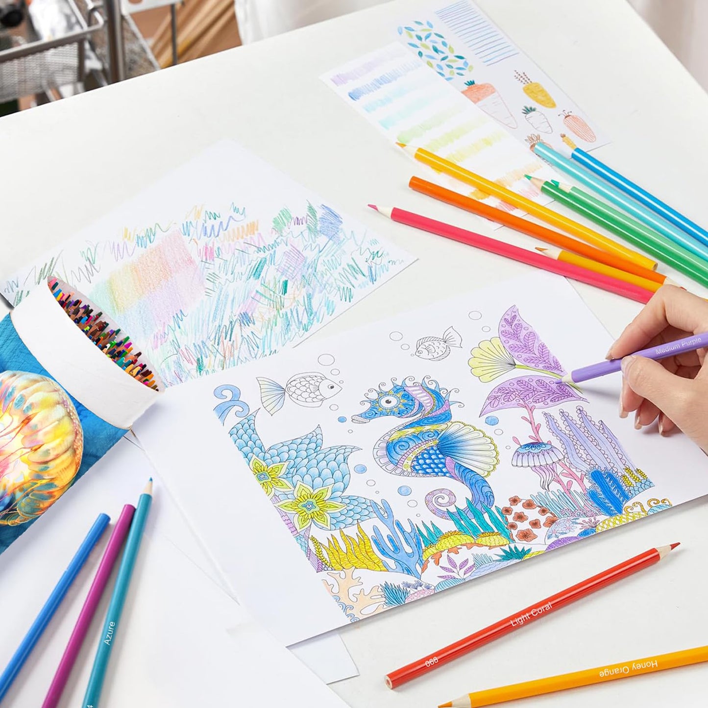 Lápices de Colores, Juego Profesional de 120 Colores, Núcleos a Base de Cera Suave Numerados, Para Dibujar, Dibujar, Sombrear y Colorear