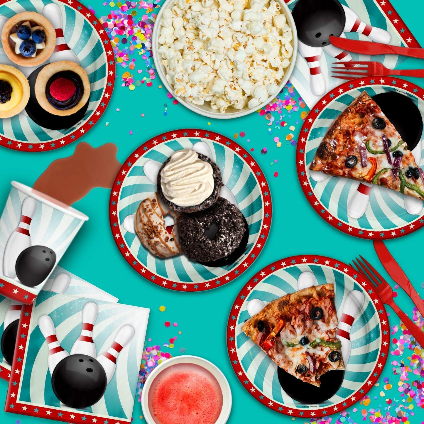 Kit de Vajilla Bolos Diversión para Fiesta de Cumpleaños para 16