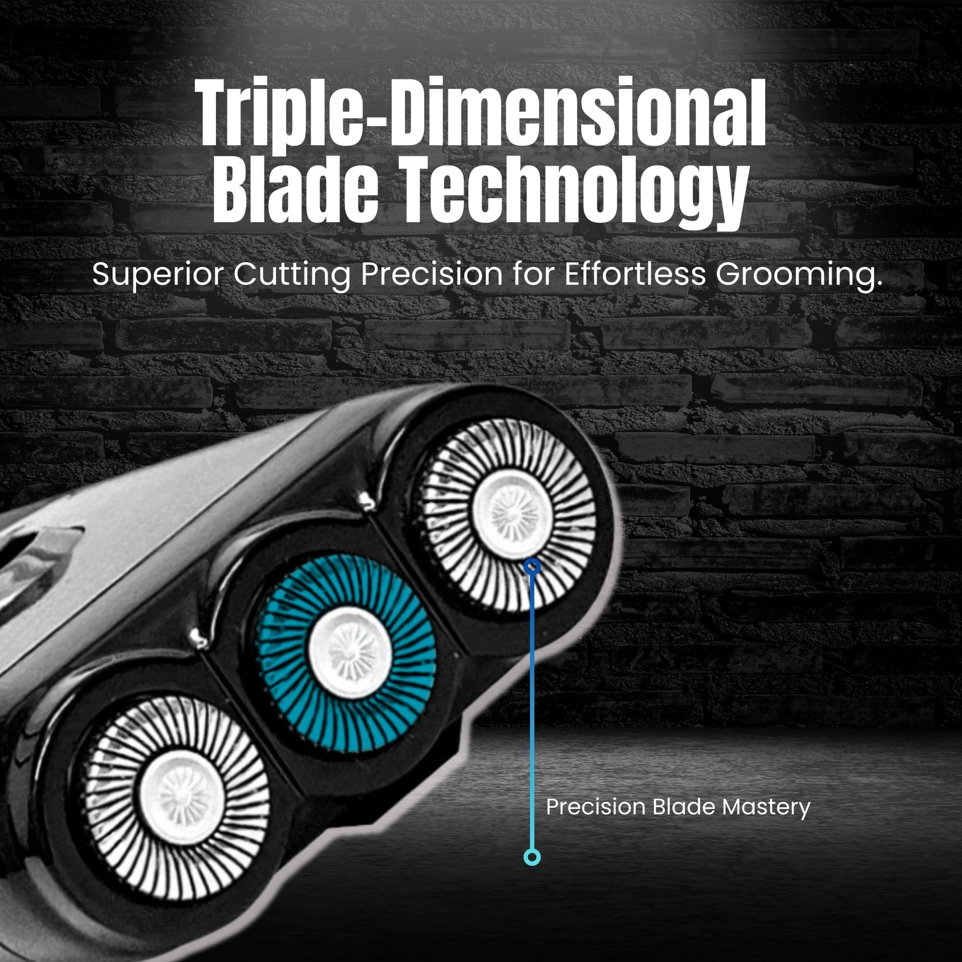 Afeitadora Eléctrica Tacshaver Negra Recargable 3D Inalámbrica para Hombre