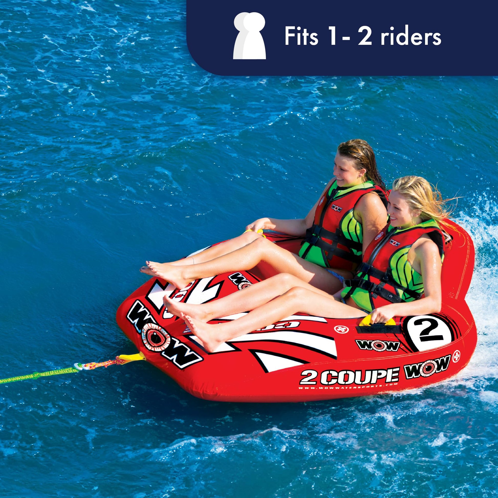 Tubo Remolcable WOW Sports Cabina Coupe 350 Libras Inflable para Deportes Acuáticos jóvenes y Adultos