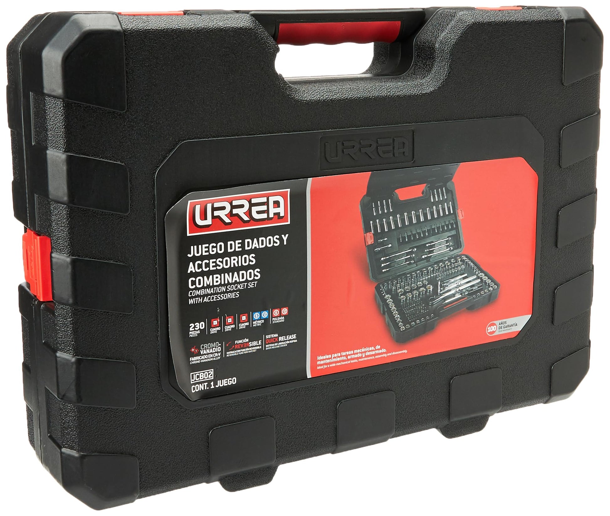 Juego Combinado de Herramienta Urrea JCB02 Rojo con Maletín de 230 Piezas