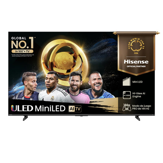 Hisense Television U65QFM (Modelo 2025) Pantalla 75 Pulgadas,Mini-LED Smart Fire TV UHD 4K,Control Remoto por Voz con Alexa,Modo de Juego Pro de 144 Hz,Hi-View AI Engine, mira TV en Vivo sin Cable