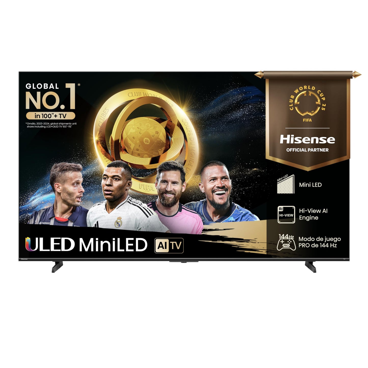 Hisense Television U65QFM (Modelo 2025) Pantalla 65 Pulgadas,Mini-LED Smart Fire TV UHD 4K,Control Remoto por Voz con Alexa,Modo de Juego Pro de 144 Hz,Hi-View AI Engine, mira TV en Vivo sin Cable