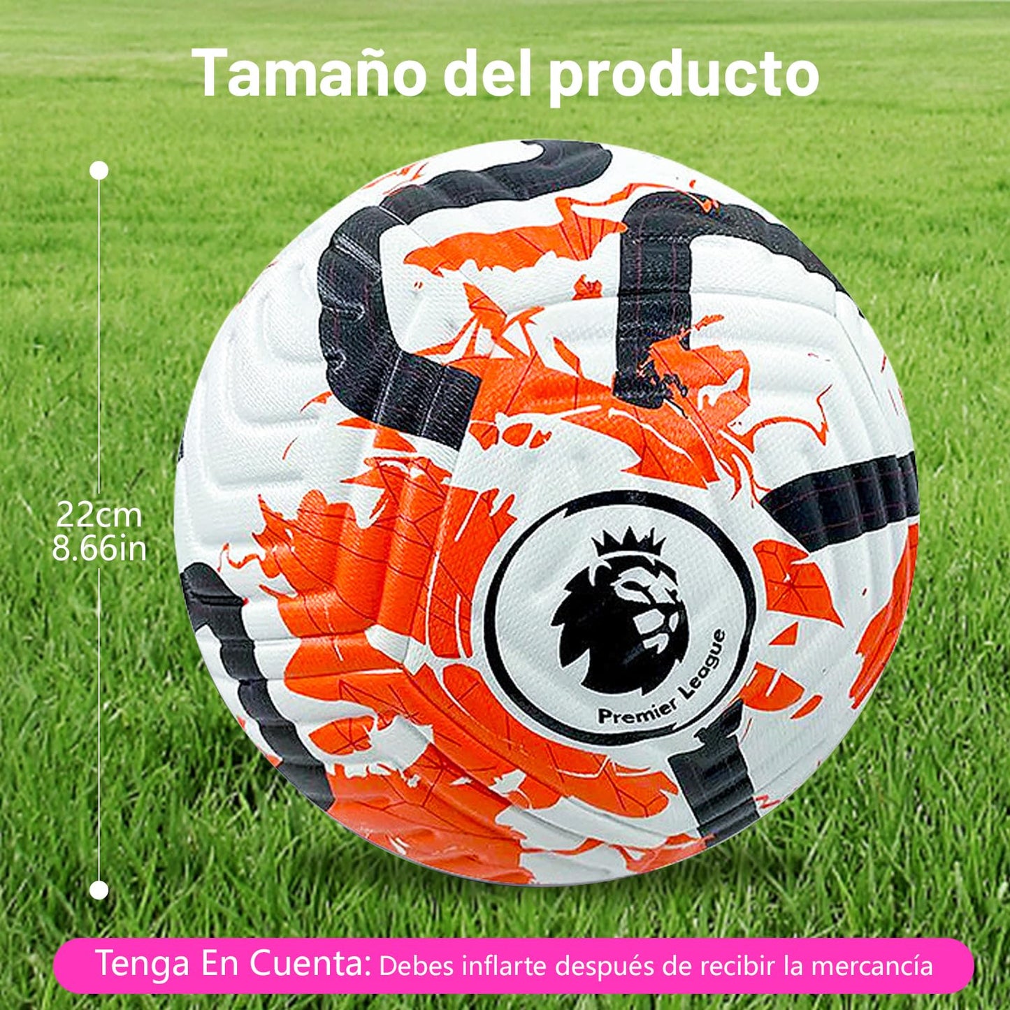 Balón de Fútbol QMCZLA Naranja Entrenamiento Juvenil Tamaño 5 para Niños y Adultos