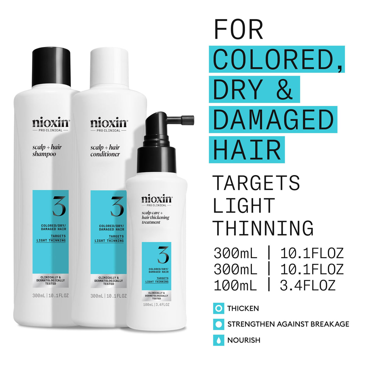 Kit de Cuidado Capilar Nioxin Sistema 3 300ml Unisex