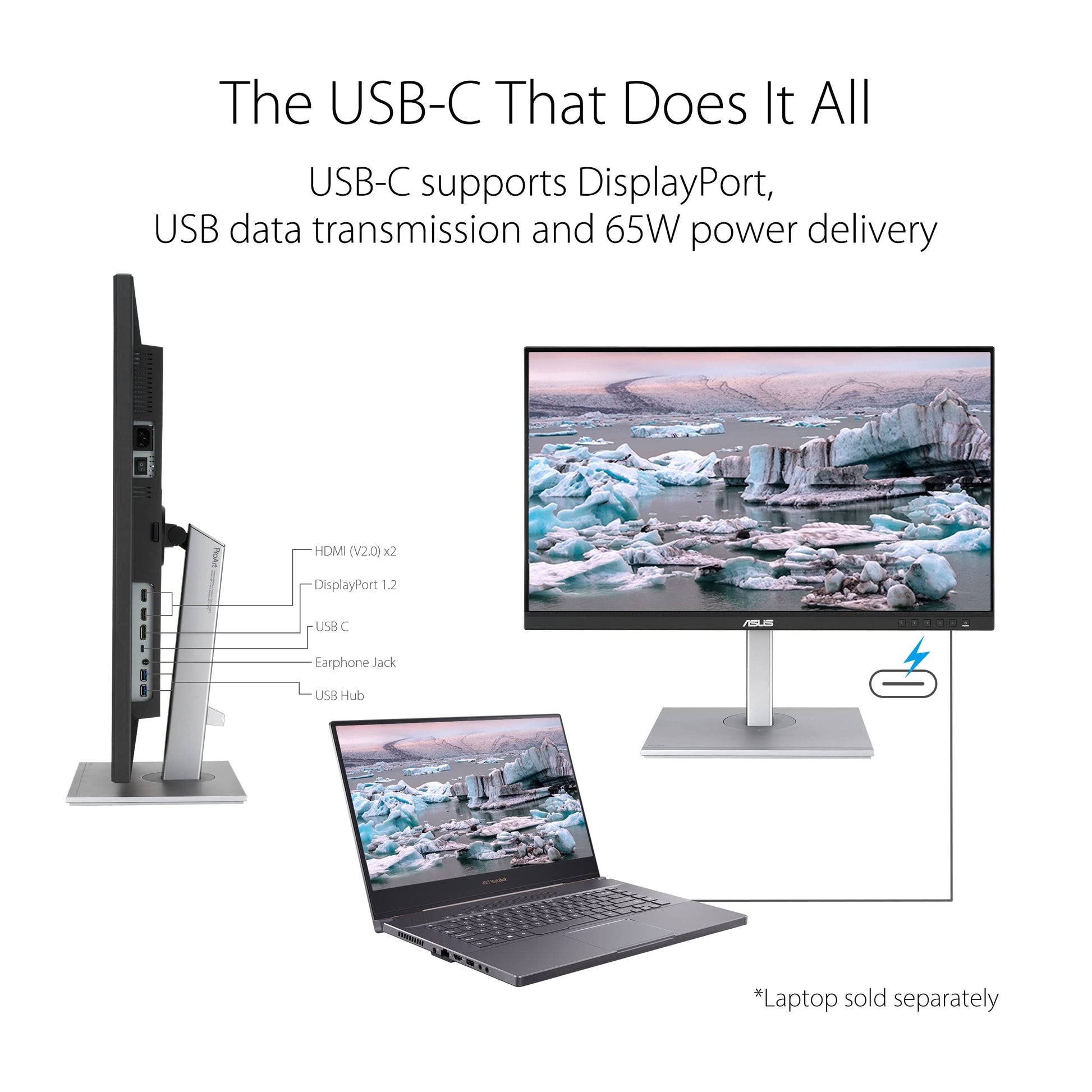 ASUS Monitor Profesional 27 ProArt PA279CV 5ms 60Hz UHD LED IPS HDMI DisplayPort USB-C Adaptive-Sync Bocinas