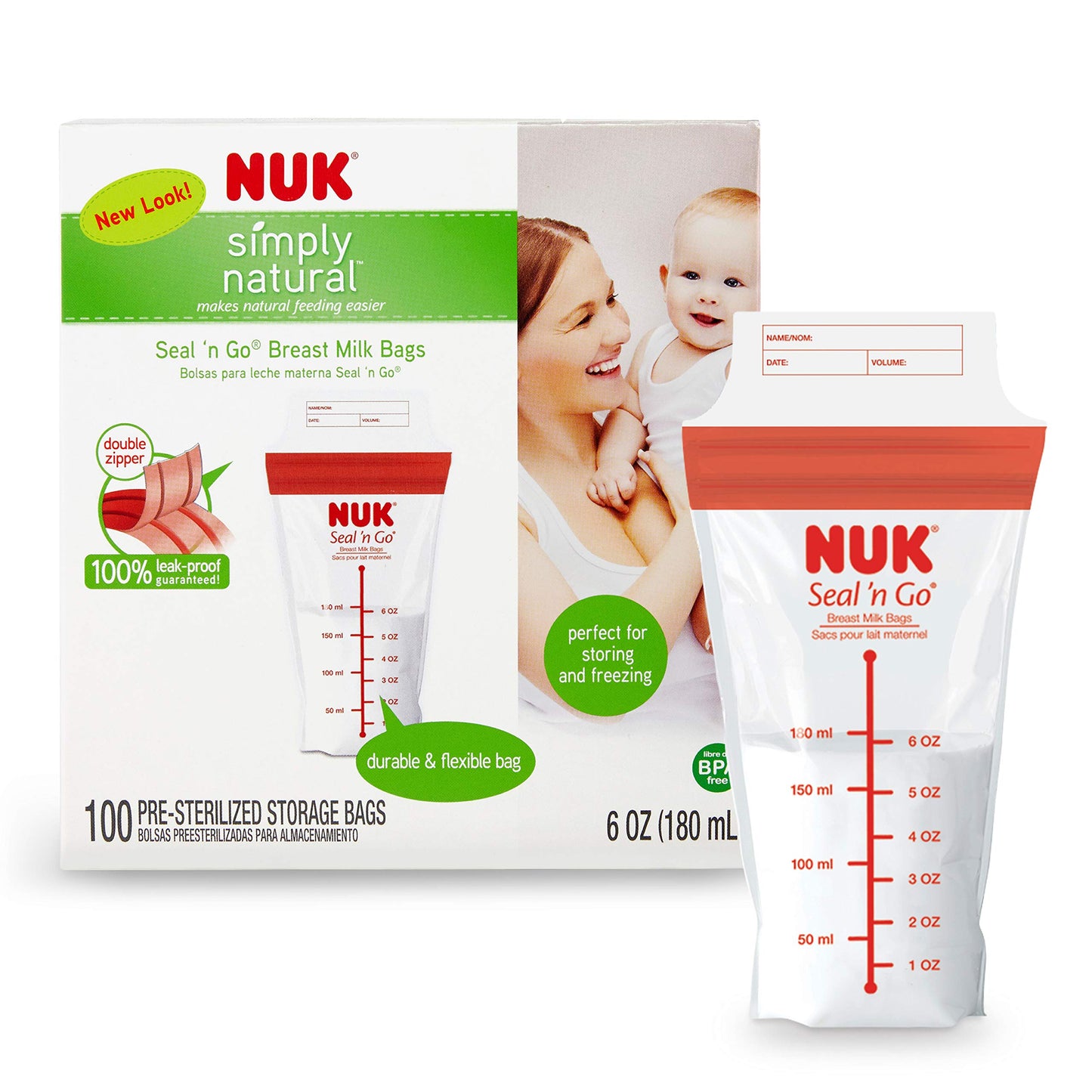 Bolsas de Leche Materna NUK Simply Natural Seal n' Go