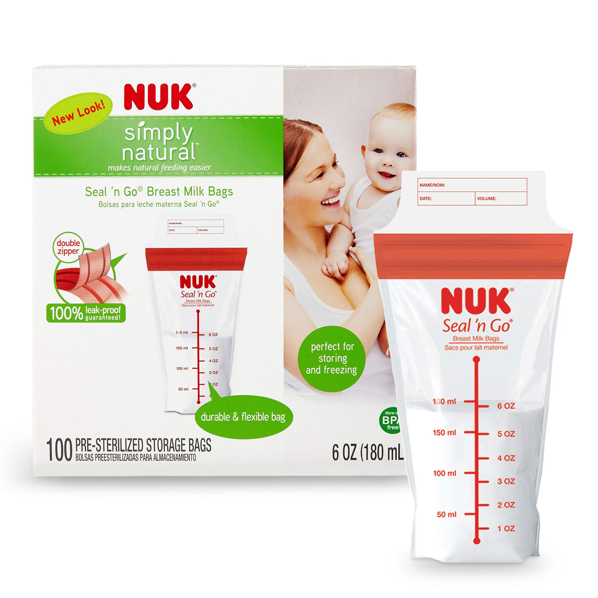 Bolsas de Leche Materna NUK Simply Natural Seal n' Go