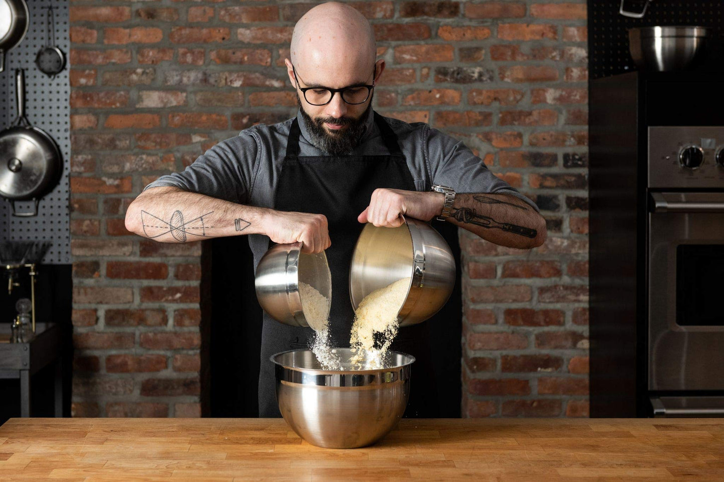 Babish - Juego de cuencos para mezclar de acero inoxidable, 3 piezas