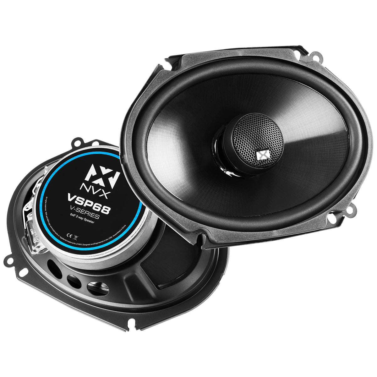 Bocinas Coaxiales para Auto NVX V-Series Negras de 5 y 6 Pulgadas con Tweeters de Domo de Seda, 130 Vatios