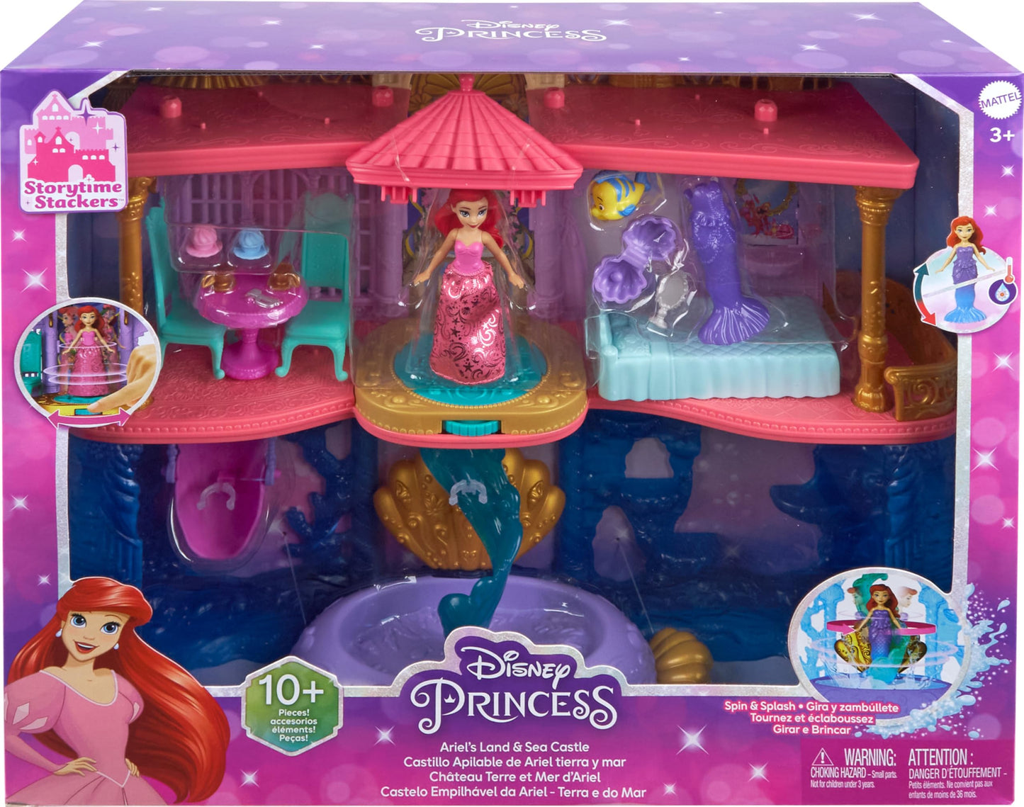Set de Juego Castillo Ariel Mattel Mar y Tierra Mundo Marino para Niñas 3 Años+