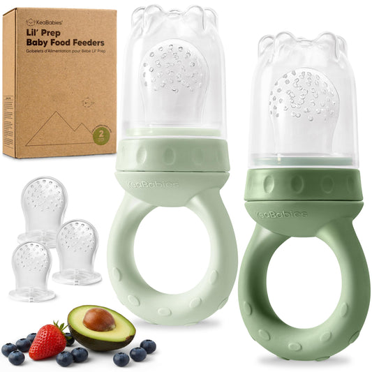 Lil'Prep - Pack de 2 alimentadores para bebés (Soft Fern)
