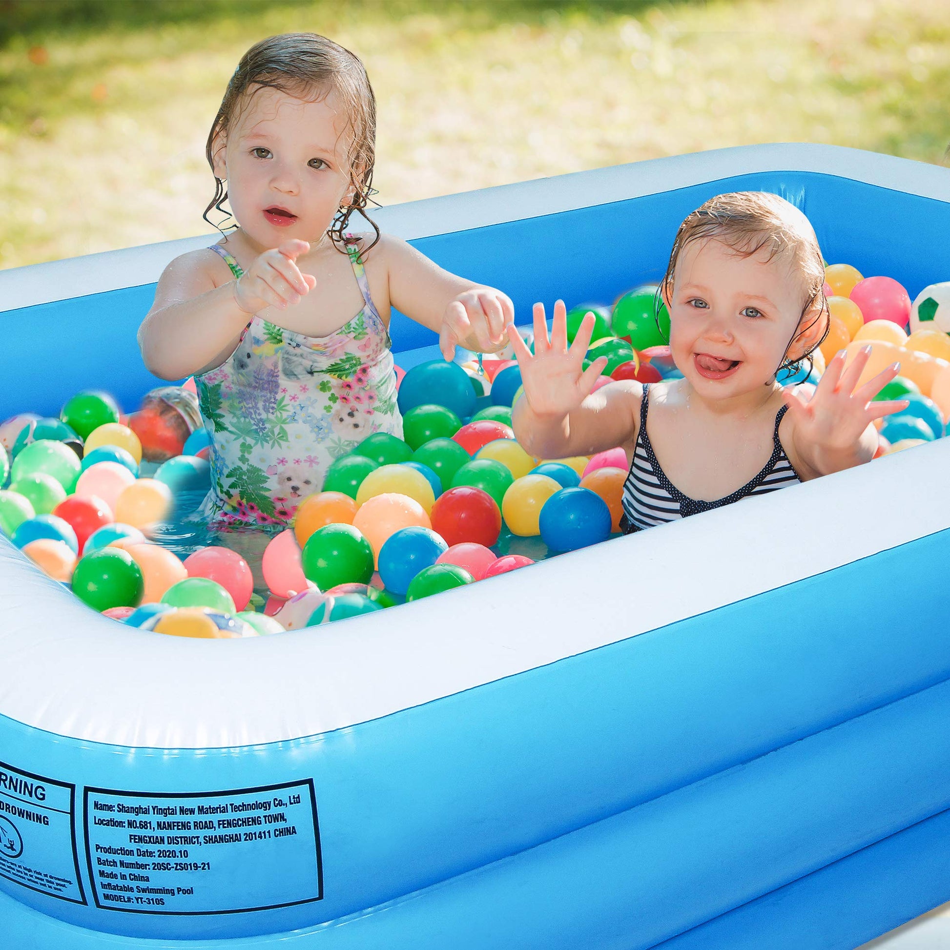 AsterOutdoor - Piscina Inflable de tamaño Completo sobre el Piso para niños, para Adultos, niños, niños pequeños, 77 x 55 x 23 Pulgadas, Gruesa, para Patio Trasero, jardín, Fiesta, Azul