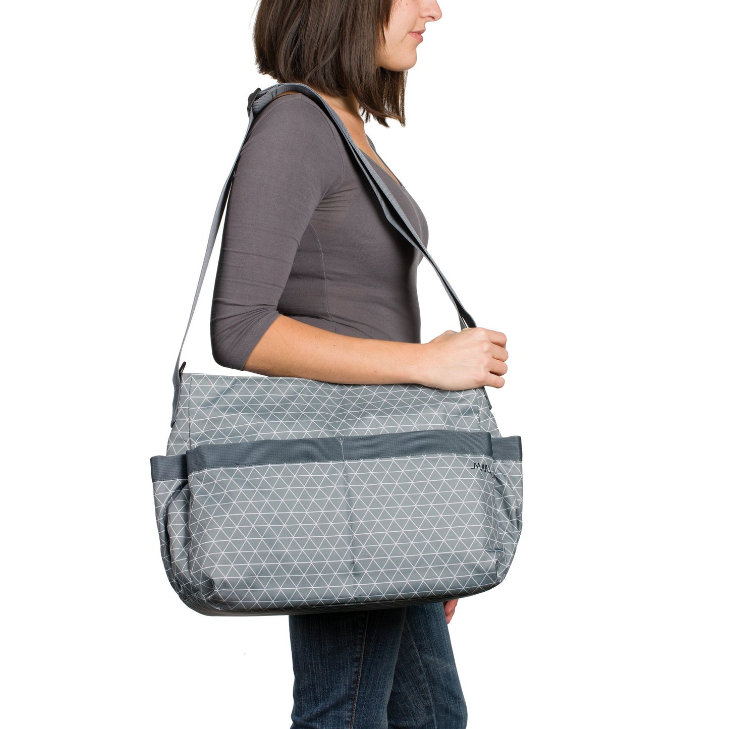 Lassig Marv - Bolso bandolera para mujer, Azulejos grises