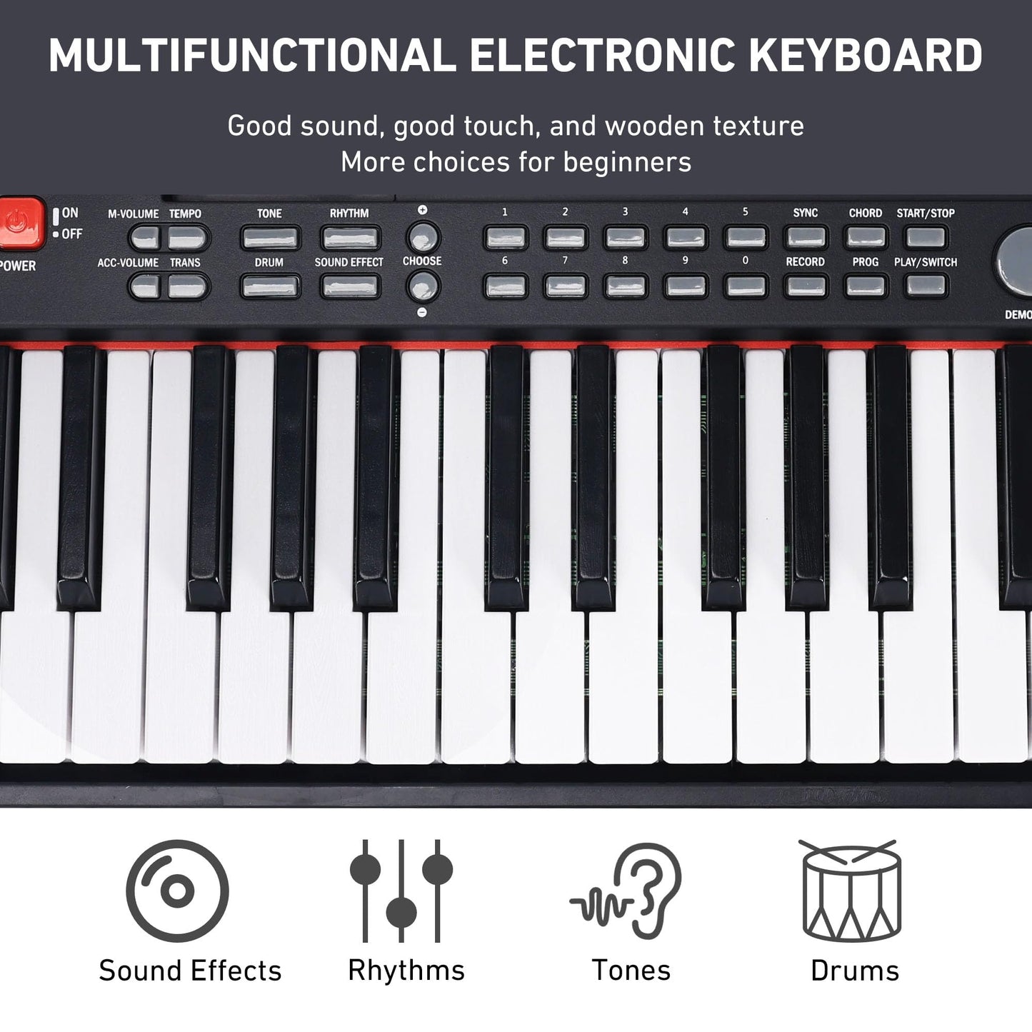 Lexington - Piano de teclado de 61 teclas, juego completo de teclado electrónico para principiantes y adultos, teclado de música portátil con teclas iluminadas, modos de enseñanza, soporte, estuche,