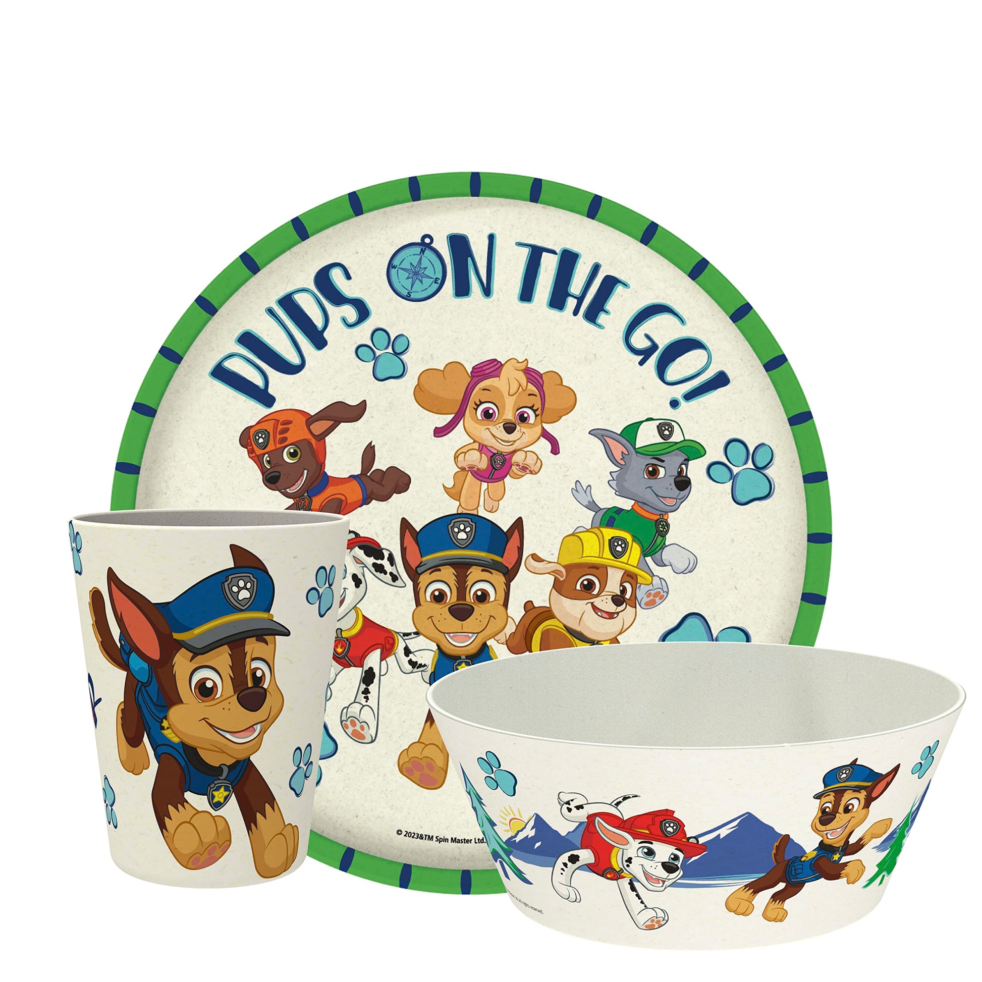Juego de Vajilla Infantil Zak Designs PAW Patrol Azul y Amarillo Sostenible 3 Piezas