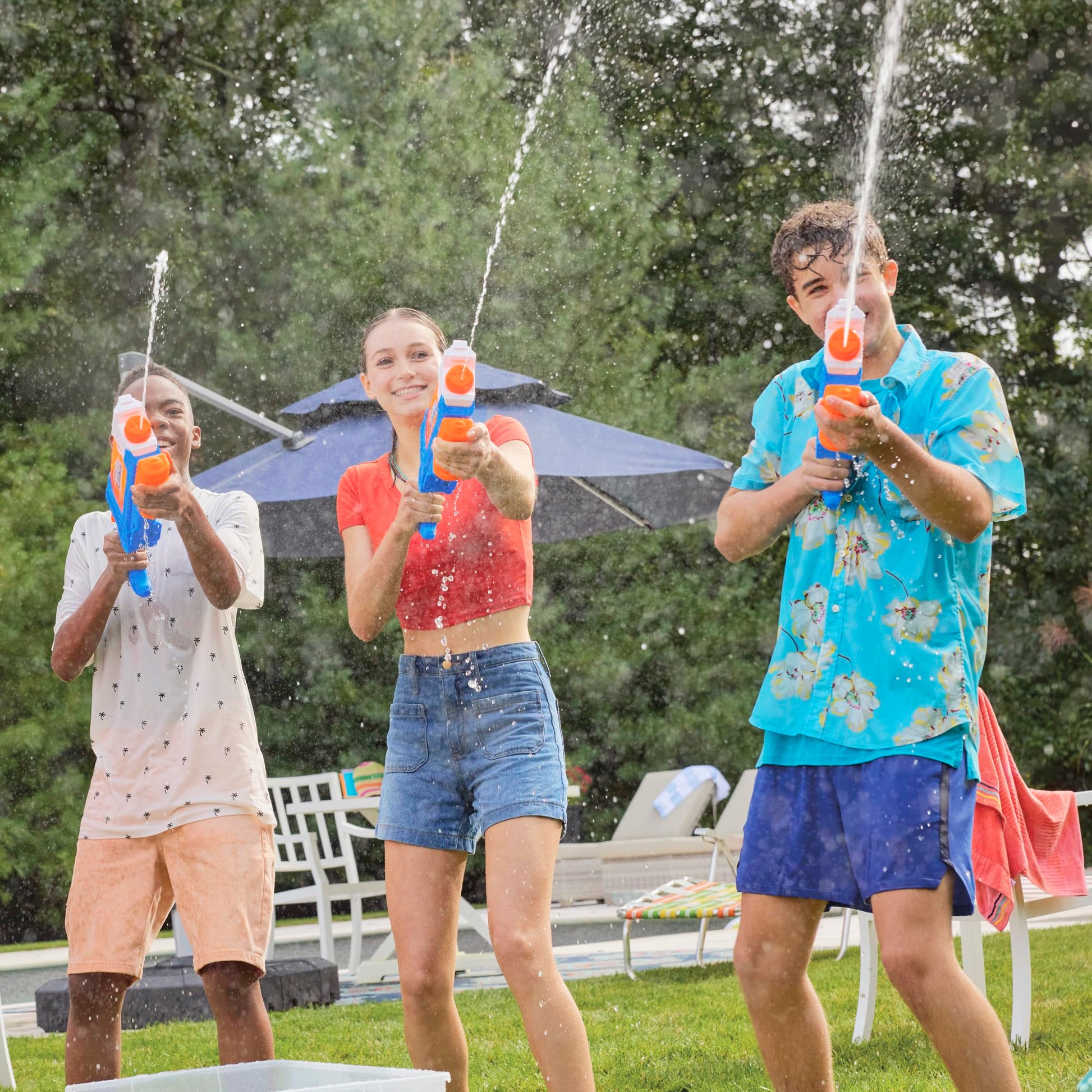 Lanzador de Agua NERF Super Soaker Azul Relleno Rápido para Niños y Niñas