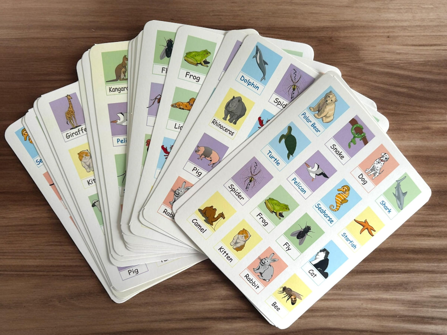 Juego de Lotería Didáctica Teach Play en Inglés de Animales para Niños y Adolescentes
