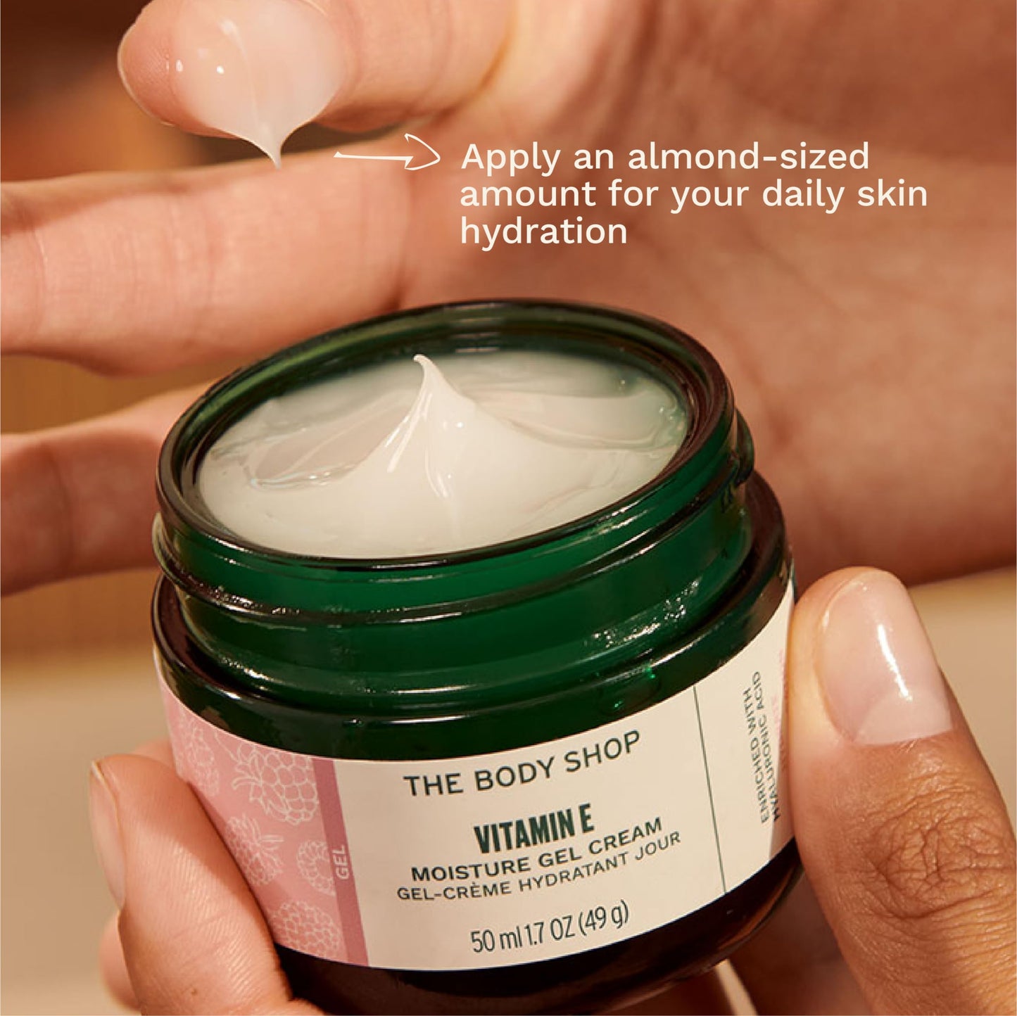 The Body Shop Vitamin E Gel Cream, 48hr Moisturizer, 100% Vegan, 1.7 Fluid Ounce