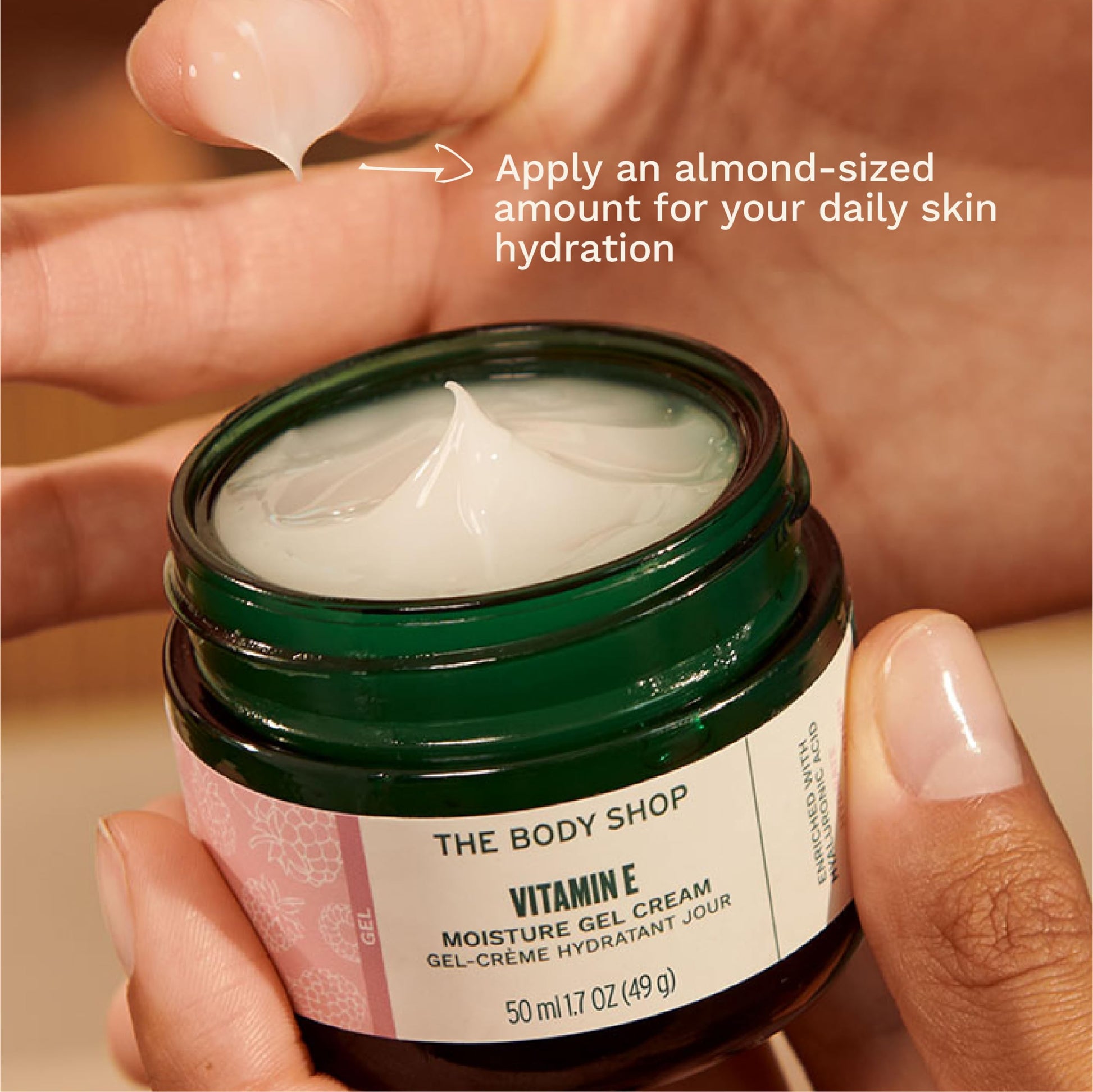 The Body Shop Vitamin E Gel Cream, 48hr Moisturizer, 100% Vegan, 1.7 Fluid Ounce
