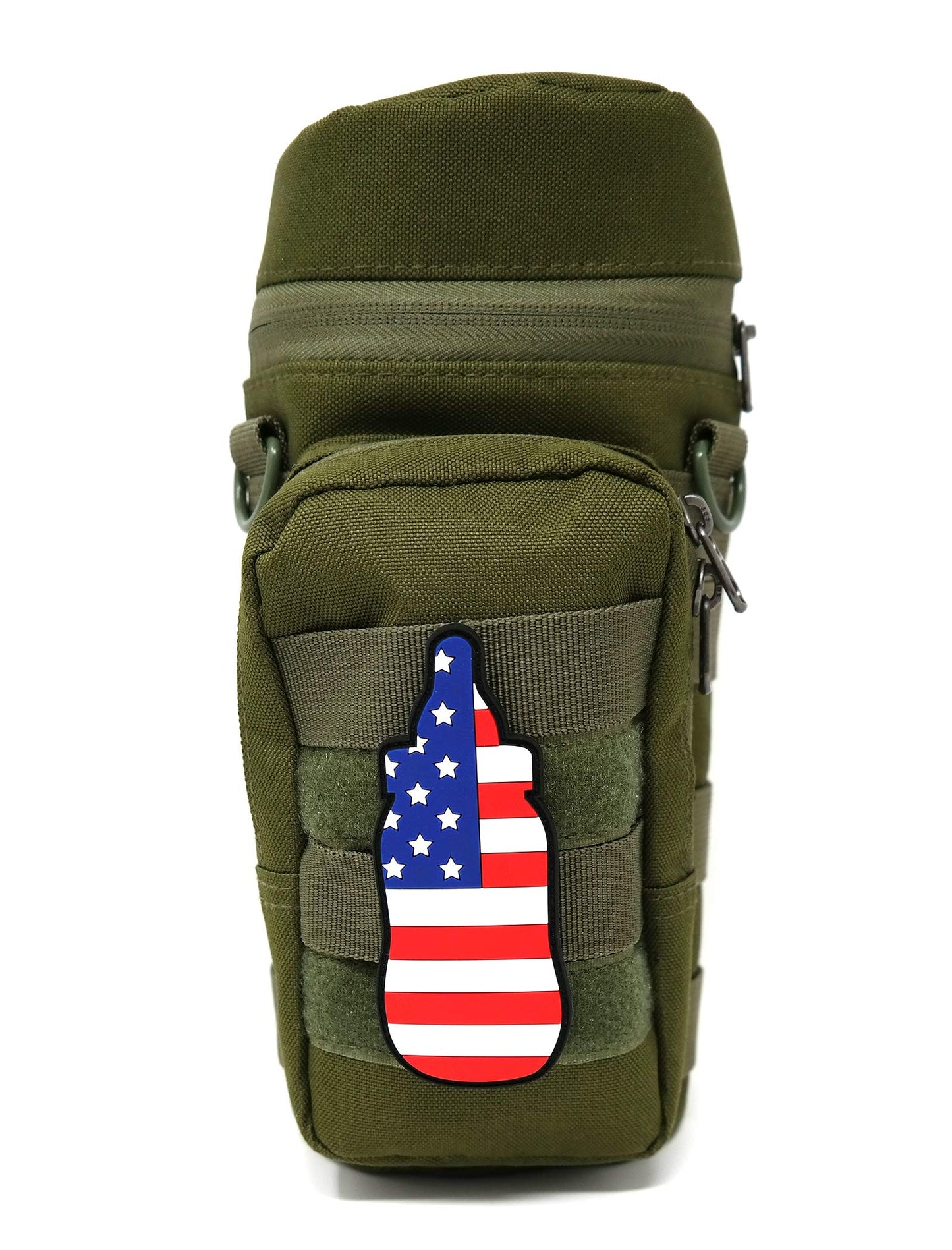Stinking Patch Co. Bolsa de pañales con diseño de Bandera Americana para biberones de PVC, Parche táctico Divertido