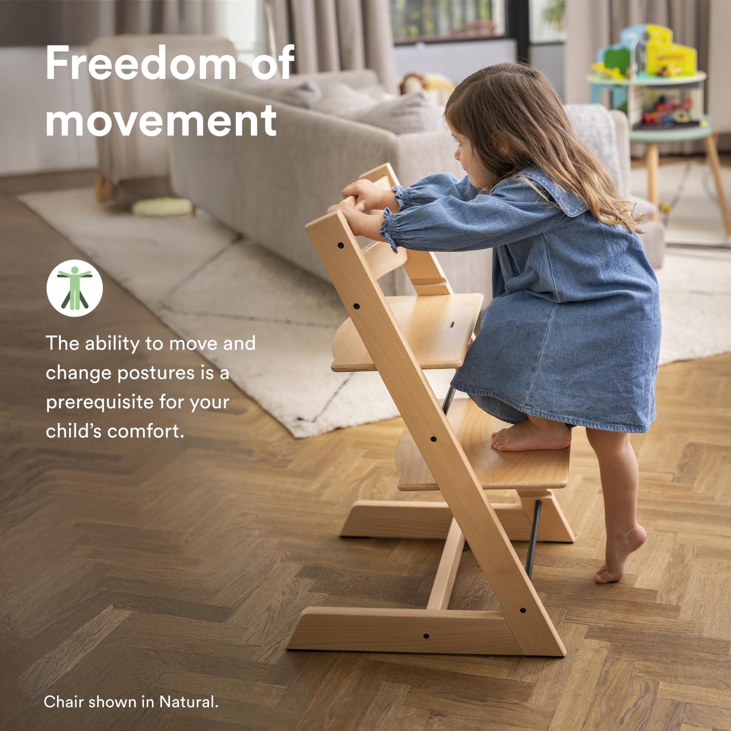 Silla Tripp Trapp de Stokke, Verde Glaciar - Silla ajustable, evolutiva para recién nacidos, niños y adultos - Práctica, cómoda y ergonómica - Diseño atemporal