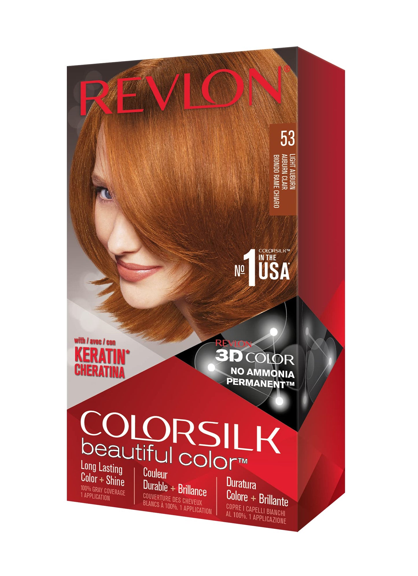 Revlon ColorSilk Haircolor, Light Auburn, 4.4 Ounces