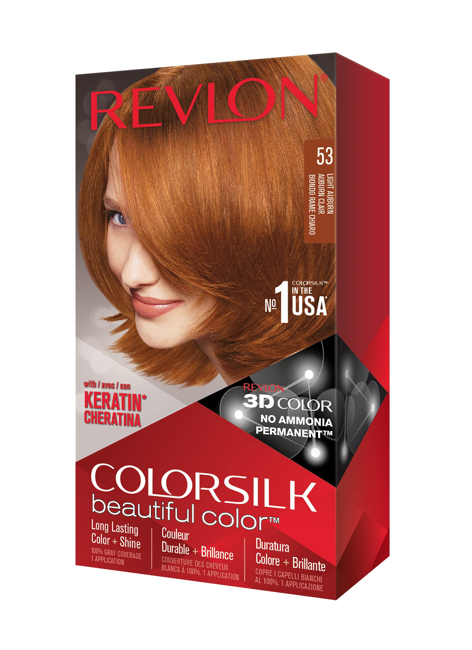 Revlon ColorSilk Haircolor, Light Auburn, 4.4 Ounces