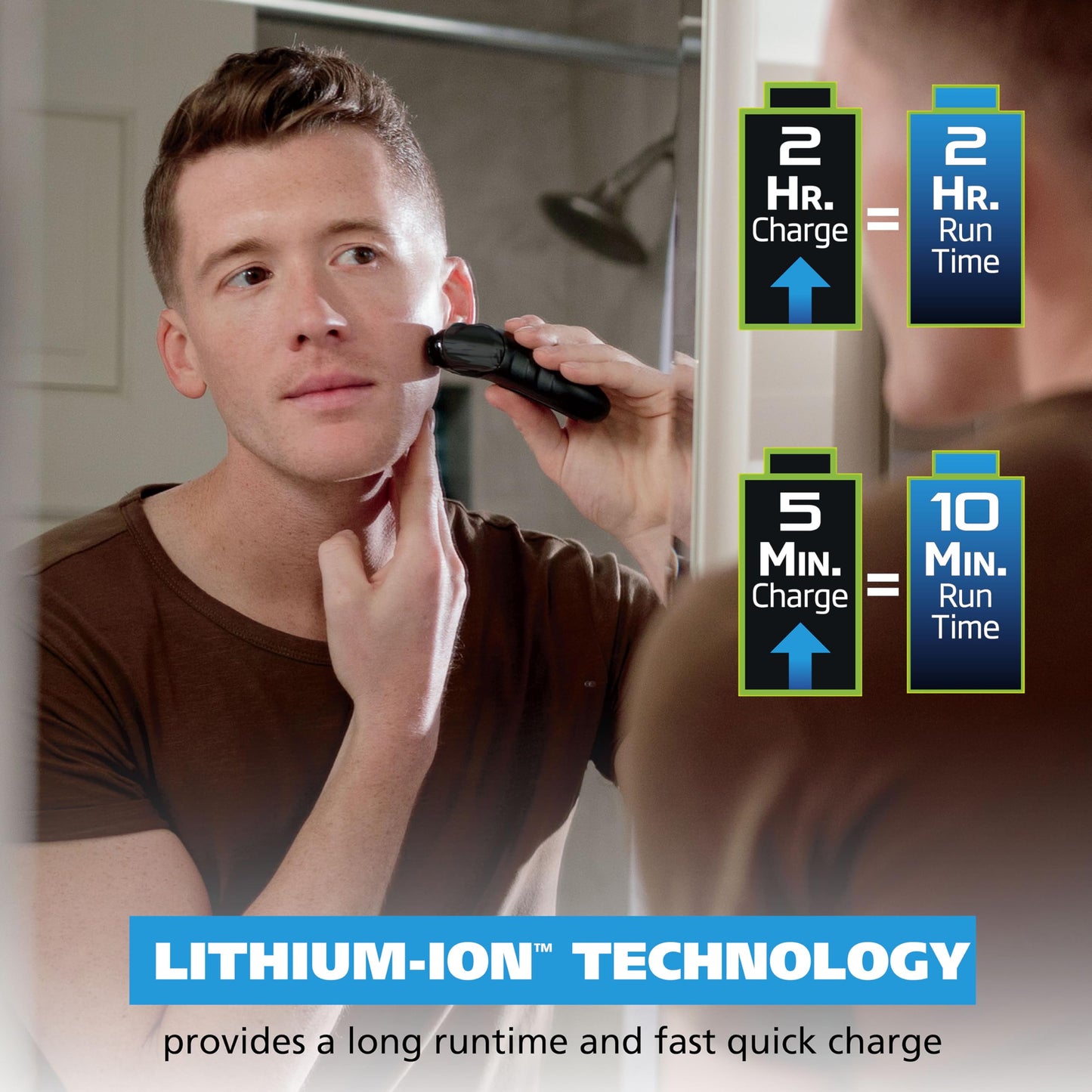 Wahl 7065 - Kit de afeitadora compacta de iones de litio con láminas higiénicas y barra de corte con láminas flexibles dobles que se mueven con los contornos de tu cara