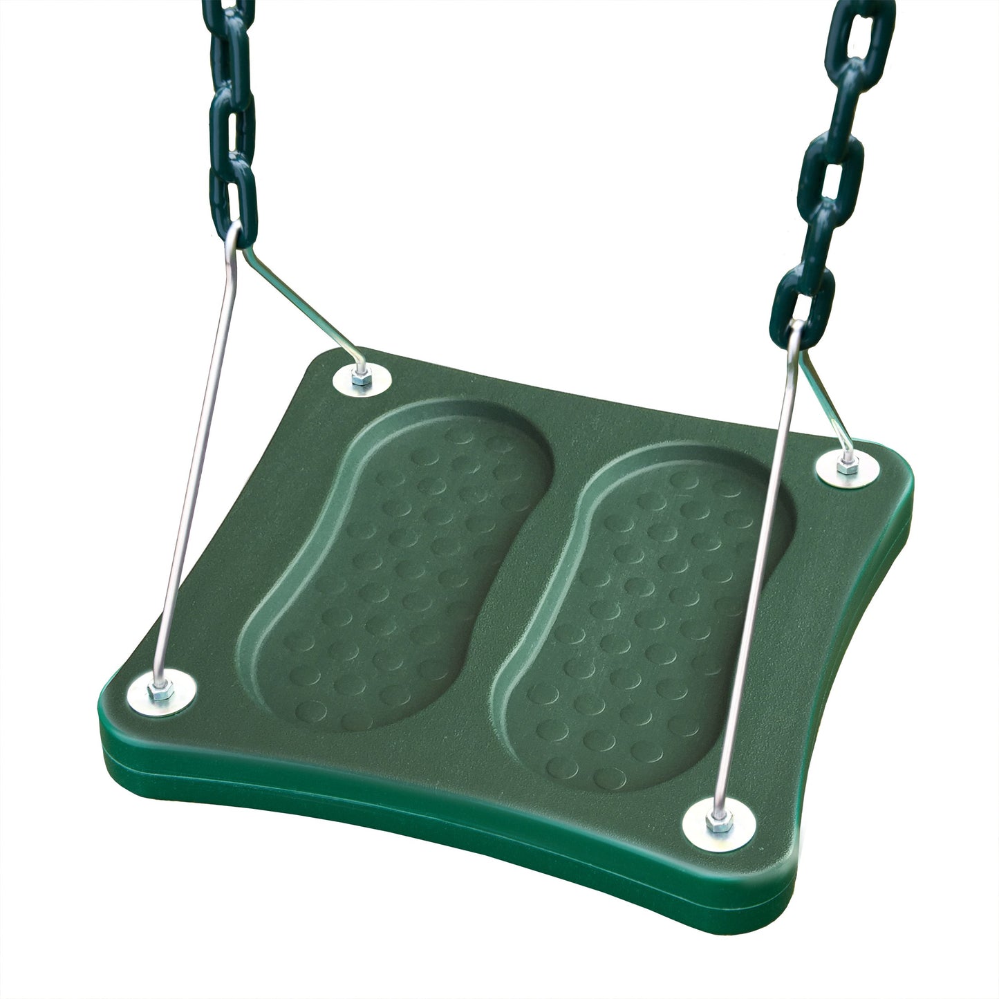 Columpio Swing-N-Slide Verde con Base de oscilación y Cadenas recubiertas para Juego