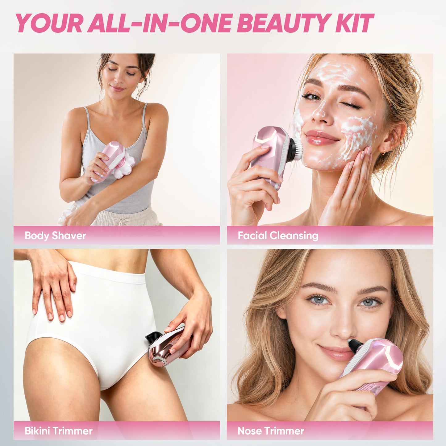 Afeitadoras de cabeza para hombres calvos, maquinilla de afeitar eléctrica con cabezales de afeitar magnéticos 7D, kit de recortadora de cabeza calva impermeable para mujeres y hombres, recortadora de