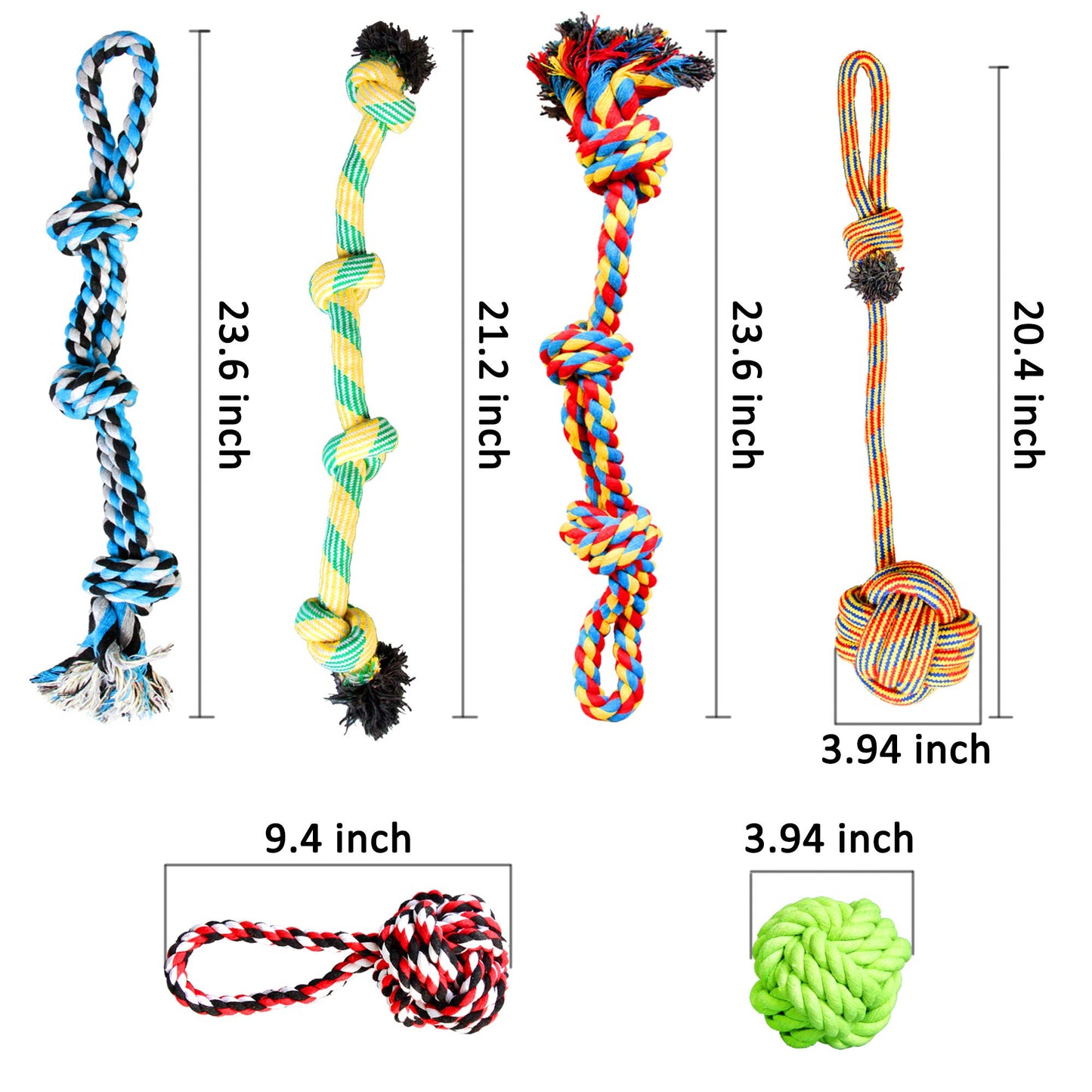 Juguetes de Cuerda Youngever Multicolor para Perros XL Grandes