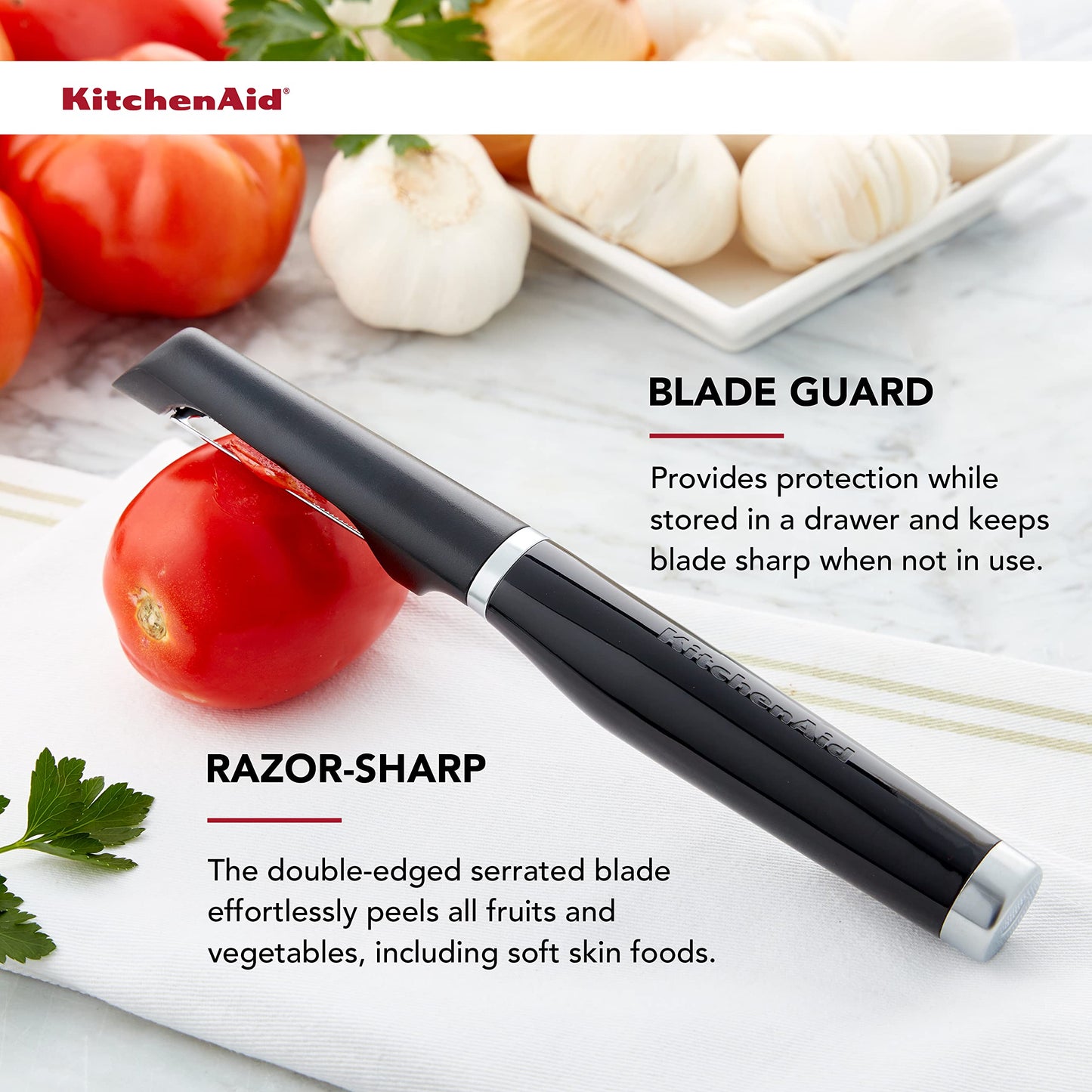 KitchenAid Classic Euro Peeler, 8.6 pulgadas, negro