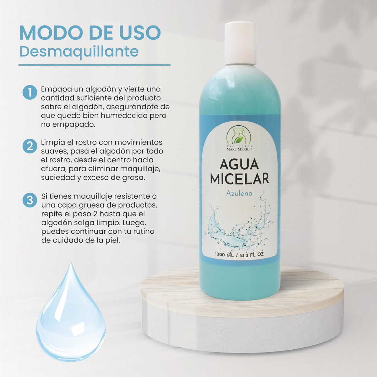 Agua Micelar Con Azuleno Suaviza 1 Litro Productos Mart Mexico